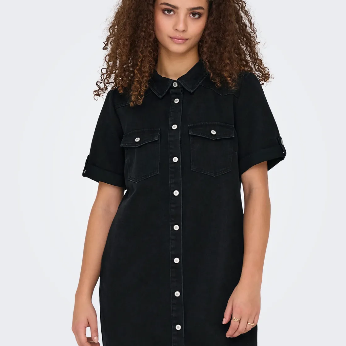 Robe Jean courte ONLLISA - Noir en coton Zara