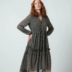 Robe longue boutonnée Jeanne Noire