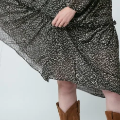 Robe longue boutonnée Jeanne Noire