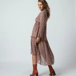 Robe longue boutonnée Jeanne Terracota