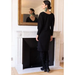 Robe longue dos V Damienne noir