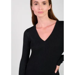 Robe longue droite ANOMY noir Isla