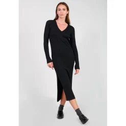 Robe longue droite ANOMY noir Isla