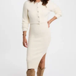 Robe longue femme Morgan ivoire