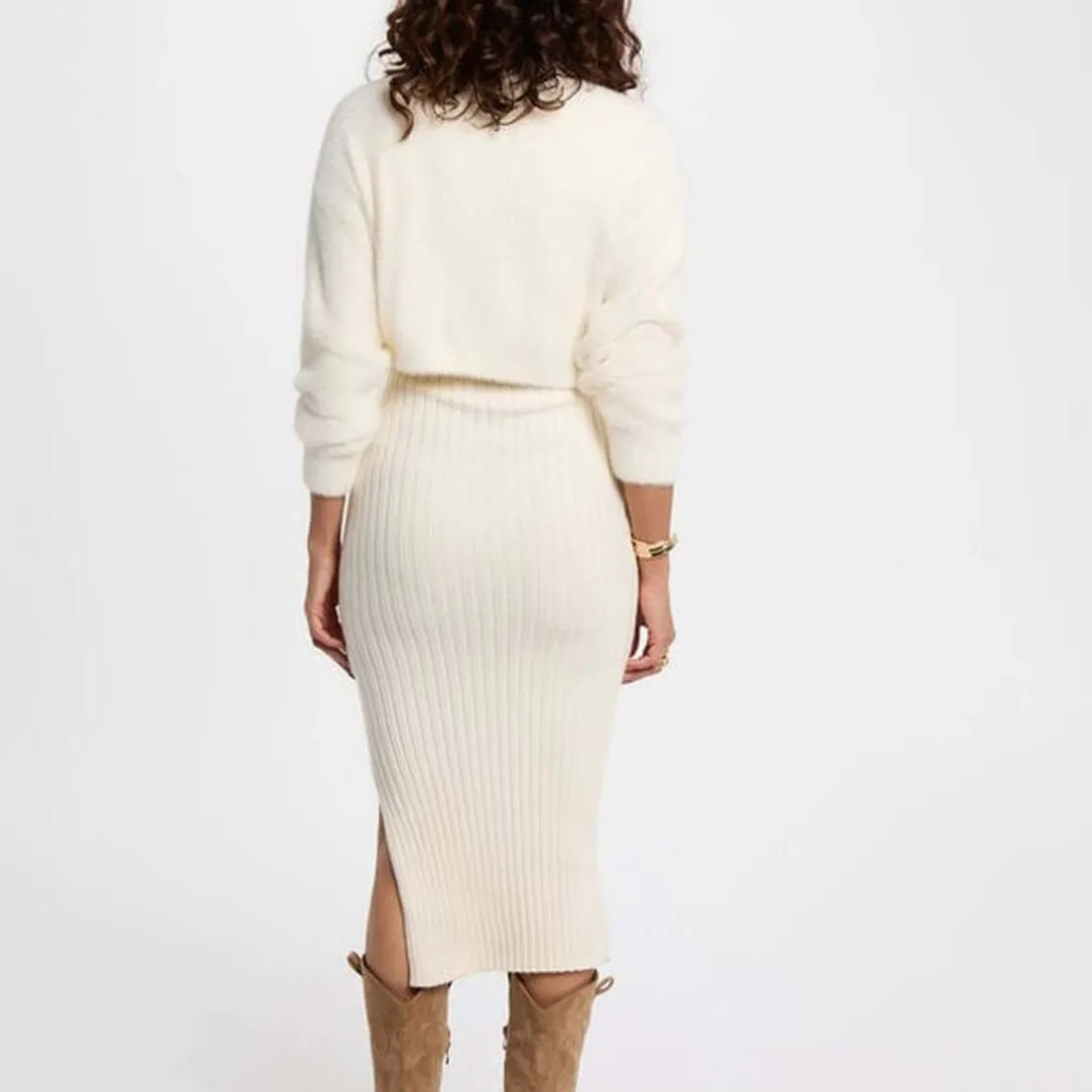 Robe longue femme Morgan ivoire