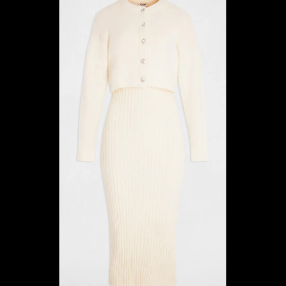 Robe longue femme Morgan ivoire