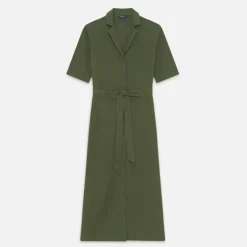 Robe longue femme vert kaki en viscose