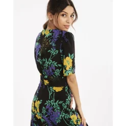 Robe longue imprimé fleuri noir