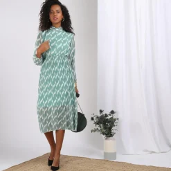 Robe longue plissée Clara