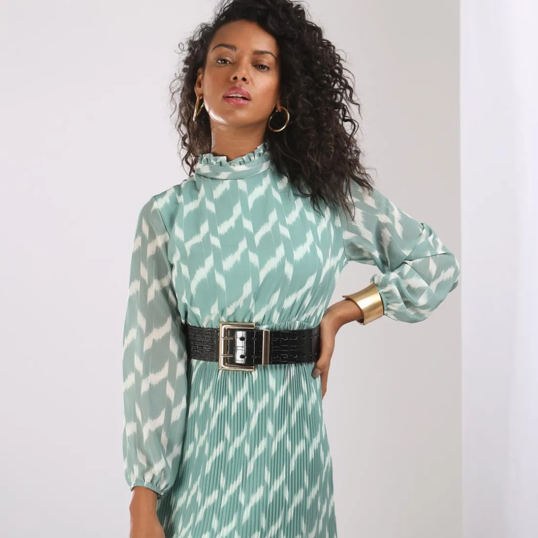 Robe longue plissée Clara