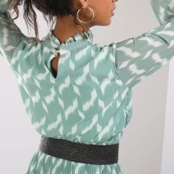 Robe longue plissée Clara