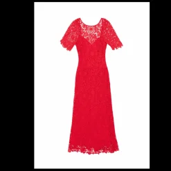 Robe longue RINESA rouge en coton