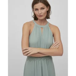 Robe longueur maxi dentelle féminine vert Nea