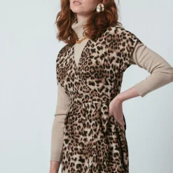 Robe manches courtes léopard Léopoldine