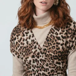 Robe manches courtes léopard Léopoldine