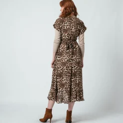 Robe manches courtes léopard Léopoldine