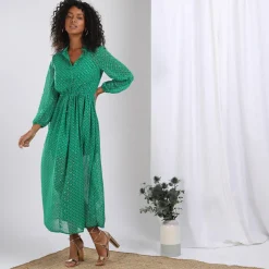 Robe manches longues imprimé géométrique Inès
