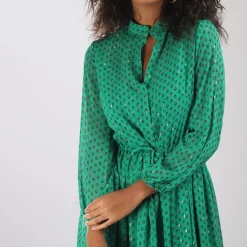 Robe manches longues imprimé géométrique Inès