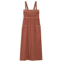 Robe midi avec broderie Sandra terracotta en coton