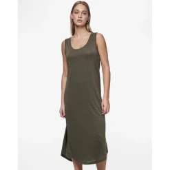 Robe midi Billo vert en viscose Lucy