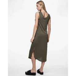 Robe midi Billo vert en viscose Lucy