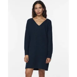 Robe midi en maille bleu Sloan