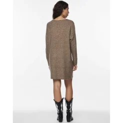 Robe midi en maille marron Amy