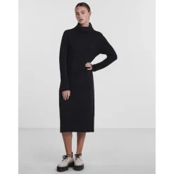 Robe midi en maille noir Vera