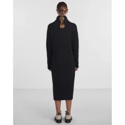 Robe midi en maille noir Vera