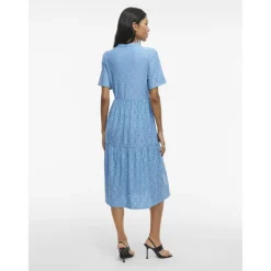 Robe midi manches courtes Kawa turquoise Lyra