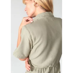 Robe portefeuille en jeans FLOE blanc Dina