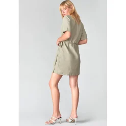 Robe portefeuille en jeans FLOE blanc Dina