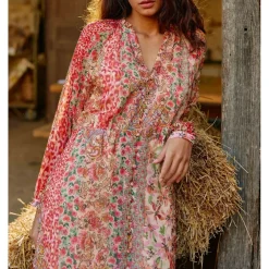 Robe RENA patchwork rose
