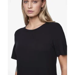 Robe T-shirt maxi en viscose Sofia noir Gaia