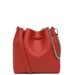 Sac Bourse à Lacets Coulissants Rouge Taille S PUR & ELEMENT CITY en cuir
