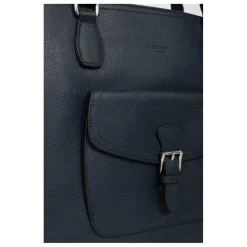 Sac cabas porté épaule A4 MIRABELLE Bleu pétrole en cuir June