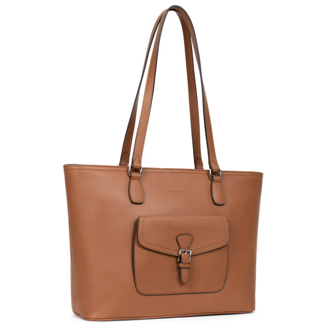 Sac cabas porté épaule A4 MIRABELLE Terre en cuir Julia