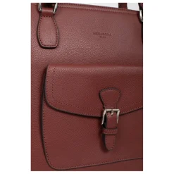 Sac cabas porté épaule A4 MIRABELLE Bordeaux en cuir Lana