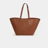 Sac cabas trapèze camel femme