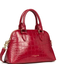 Sac demi lune Zippée M Exo grenat en cuir