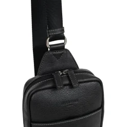 Sac monobretelle CONFORT Noir en cuir Ines