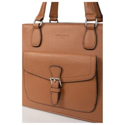 Sac porté main 2 poignées MIRABELLE Tan en cuir June beige moyen