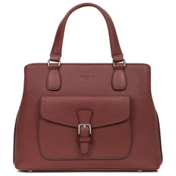 Sac porté main 2 poignées MIRABELLE Bordeaux en cuir Elle