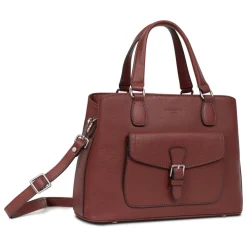 Sac porté main 2 poignées MIRABELLE Bordeaux en cuir Elle