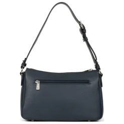 Sac porté épaule 1 anse MIRABELLE Bleu pétrole en cuir Sam