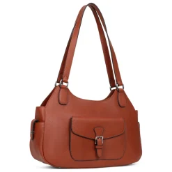 Sac porté épaule 2 anses MIRABELLE Terre en cuir Wren