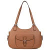 Sac porté épaule 2 anses MIRABELLE Tan en cuir Willa beige moyen