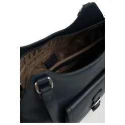 Sac porté épaule 2 anses MIRABELLE Bleu pétrole en cuir Iris