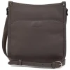 Sac porté travers CONFORT Taupe en cuir Lucie