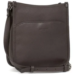 Sac porté travers CONFORT Taupe en cuir Lucie